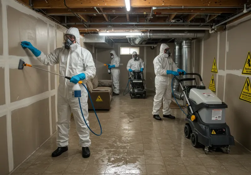 Basement Moisture Removal and Structural Drying process in Springfield, VA